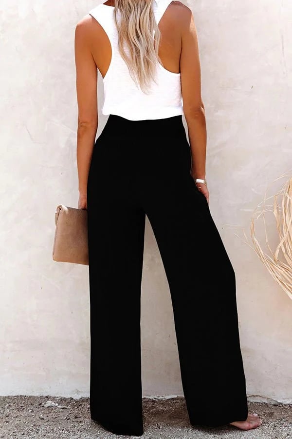Riana - Pantalone Relax Vita Alta