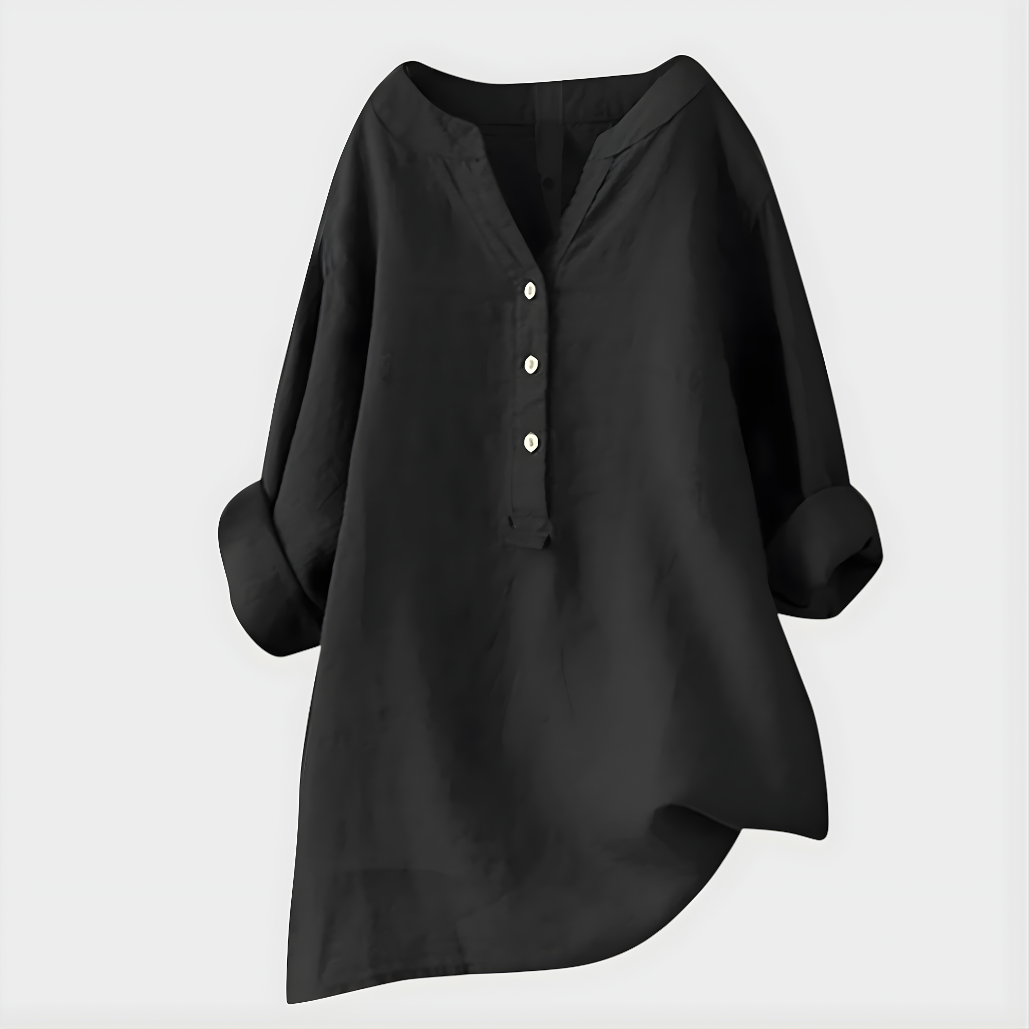 Chiara | Blusa Elegante in Cotone-Lino con Scollo a V