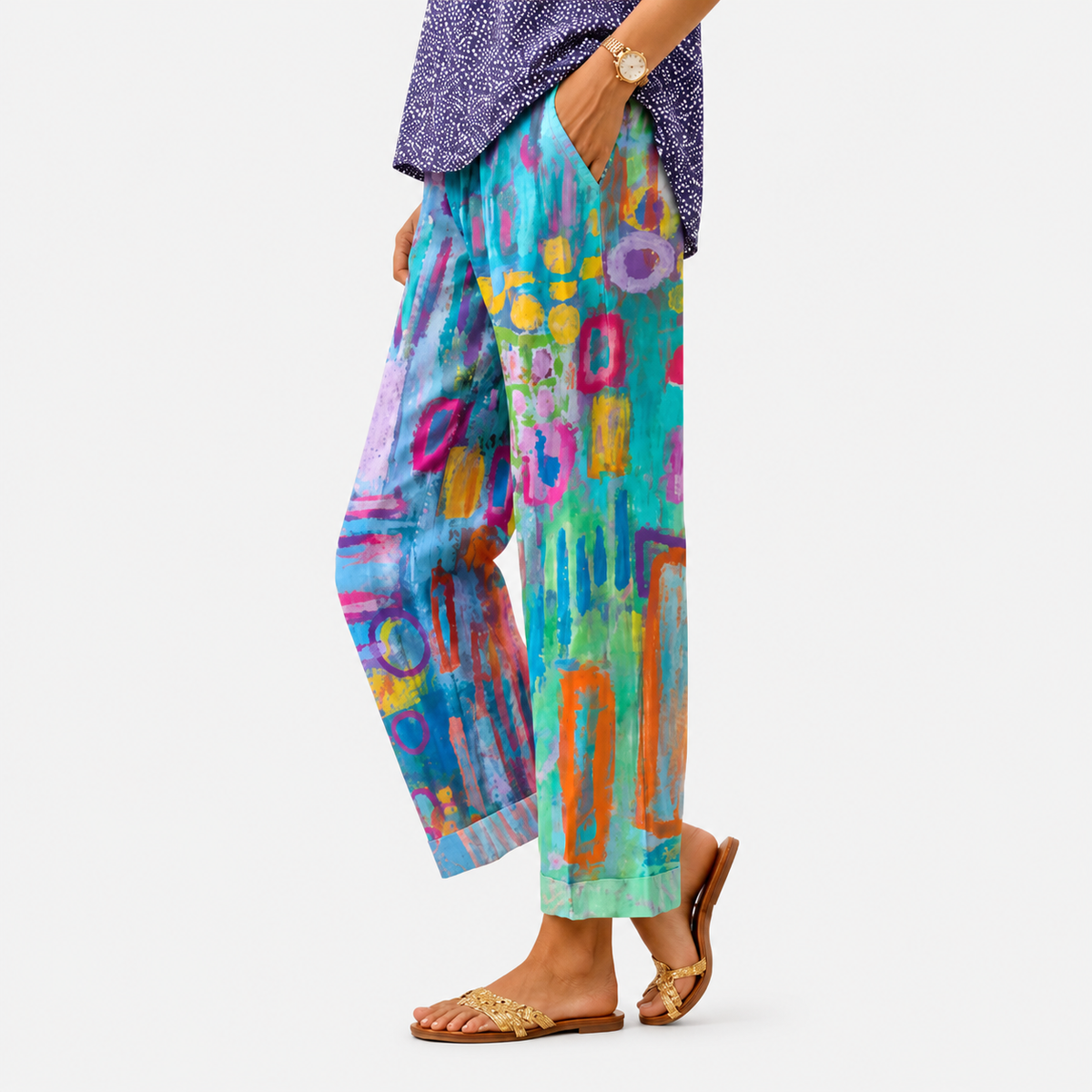 Pantaloni Art Mosaïque Vif