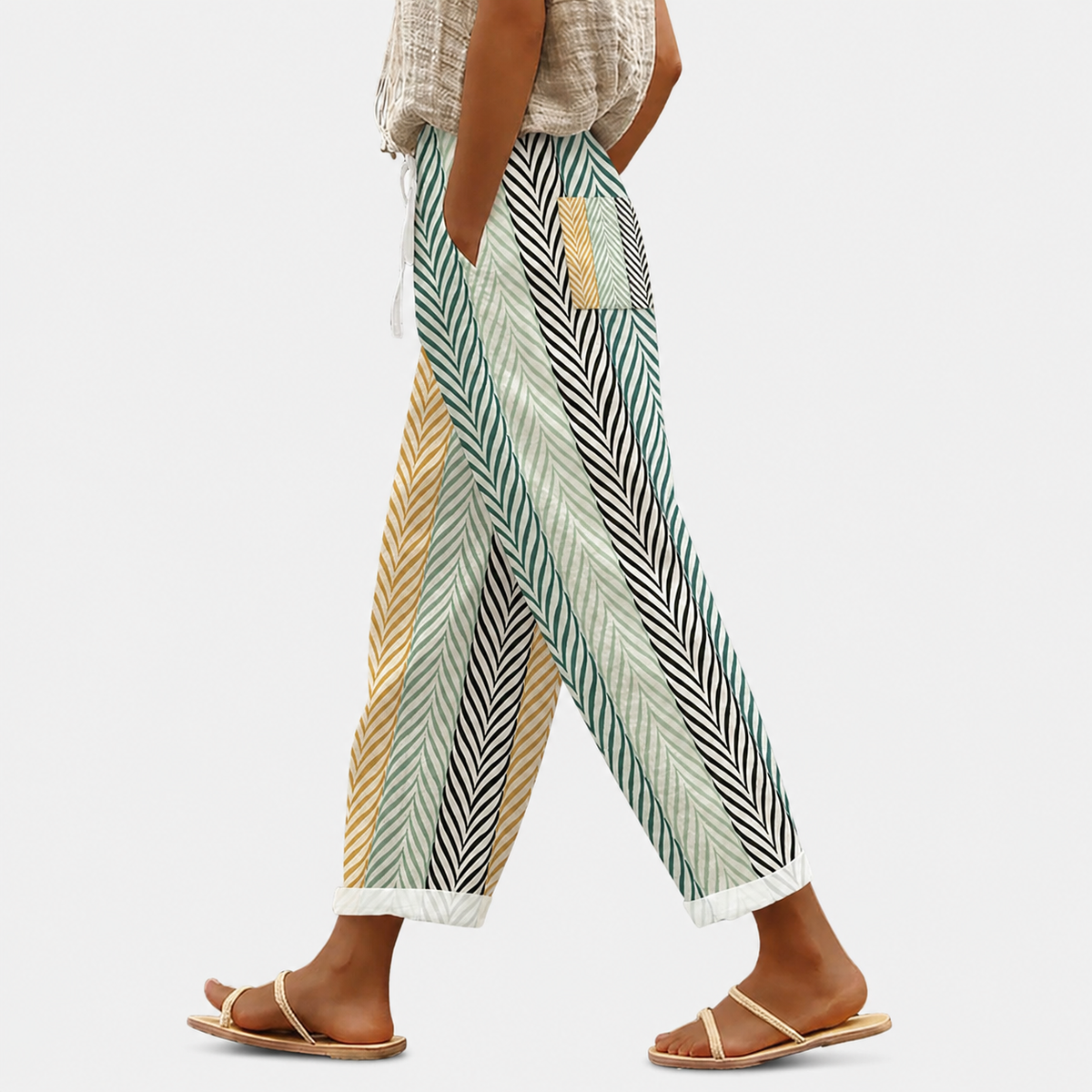 Pantaloni Donna con Vita Elastica