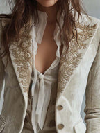 Constance | Blazer Ivorio Ricamato Tailleur