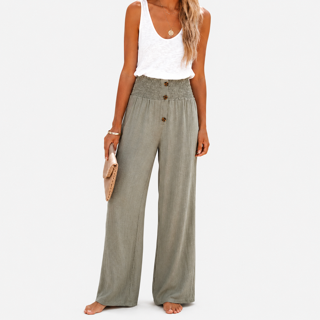 Riana - Pantalone Relax Vita Alta