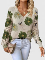 Bronwen | Maglione Floreale a Rete