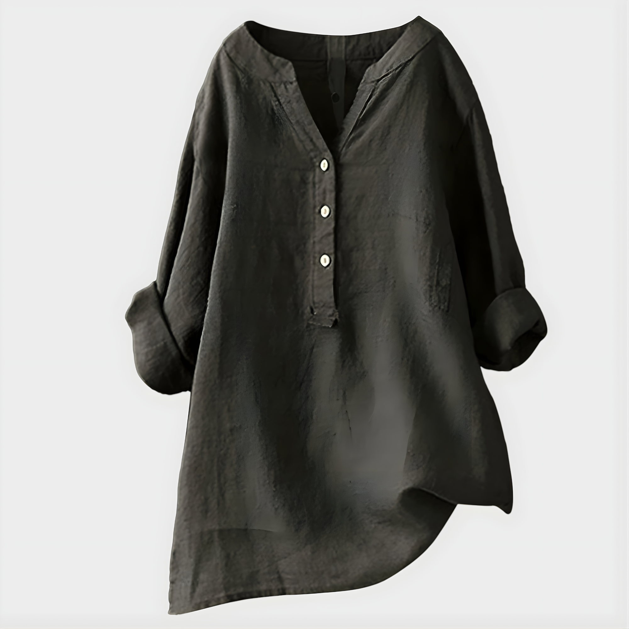 Chiara | Blusa Elegante in Cotone-Lino con Scollo a V