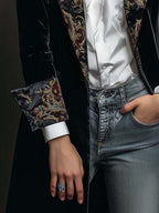 Léontine | Blazer Ajustato Stampato Barocco Nero