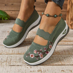 Aurore | Baskets en maille avec broderie florale
