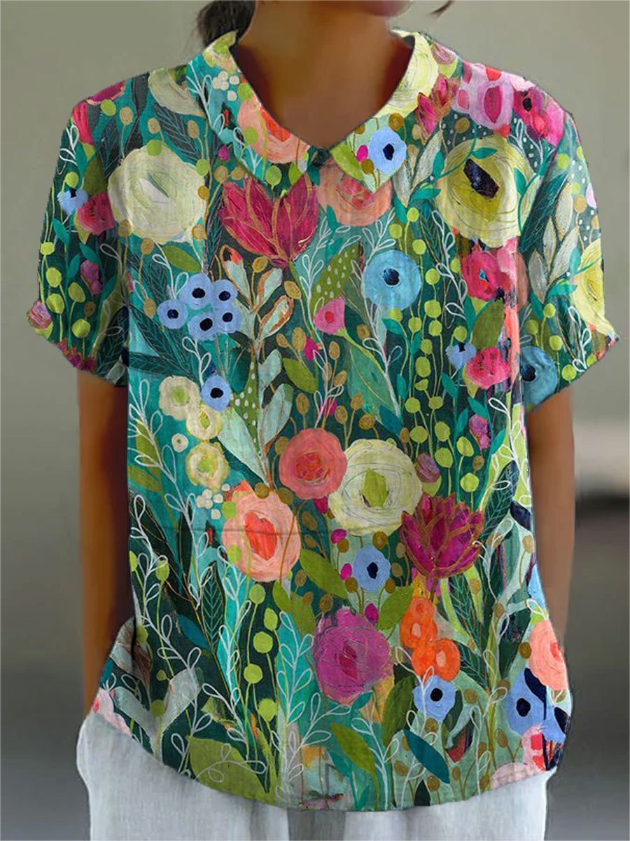 Daisy | Camicia Floreale Acquerello
