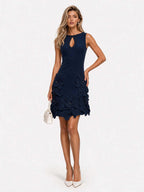 Abito Mini Elegante Senza Maniche con Cut-Out
