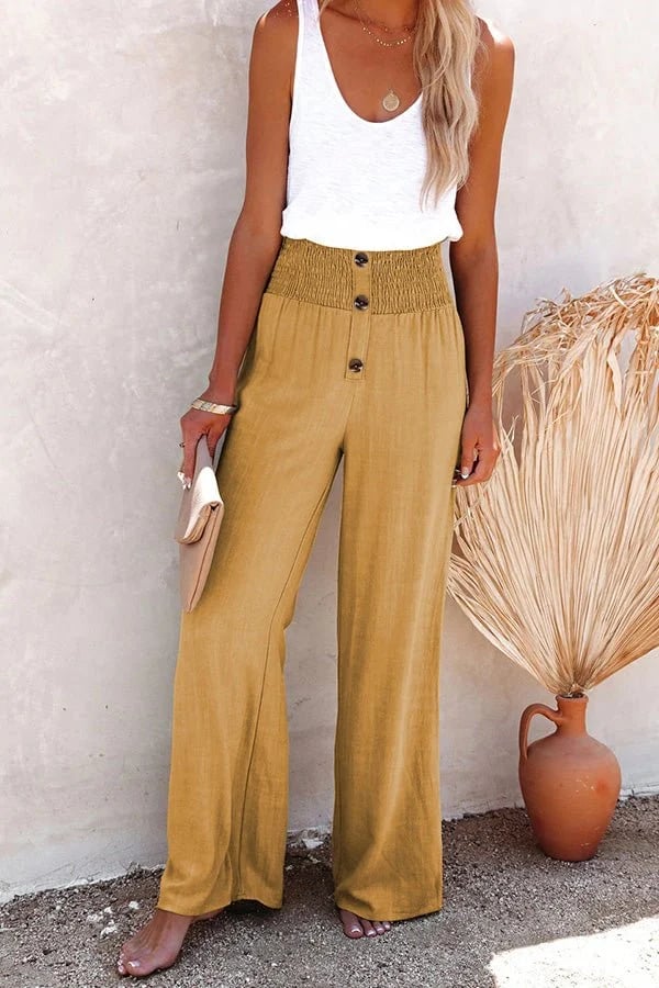 Riana - Pantalone Relax Vita Alta