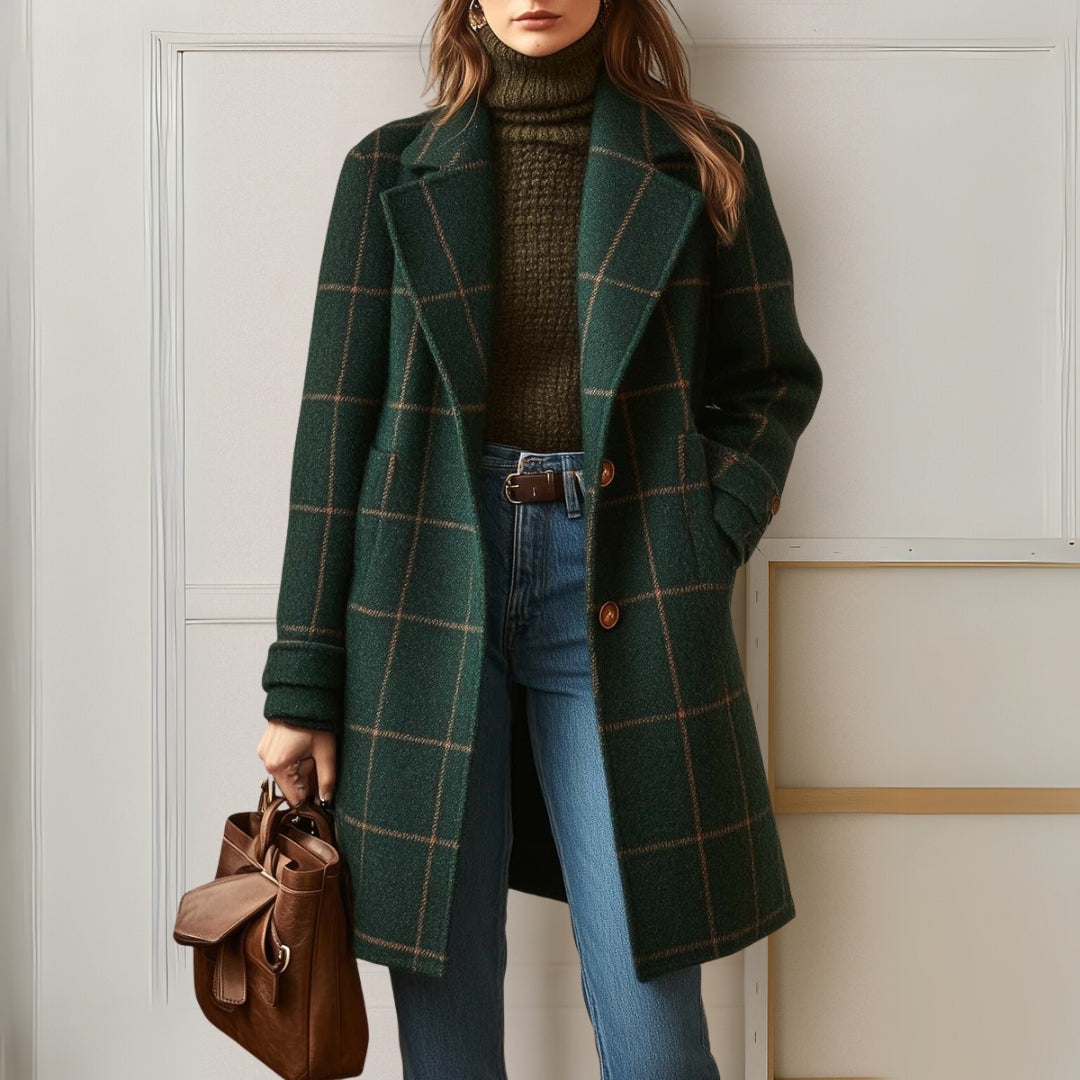 Graziella | Cappotto Lungo in Tweed a Quadri
