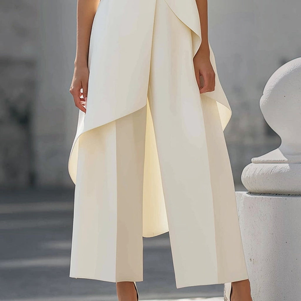 Valentina | Tuta Elegante con Top Drappeggiato a Collo Alto