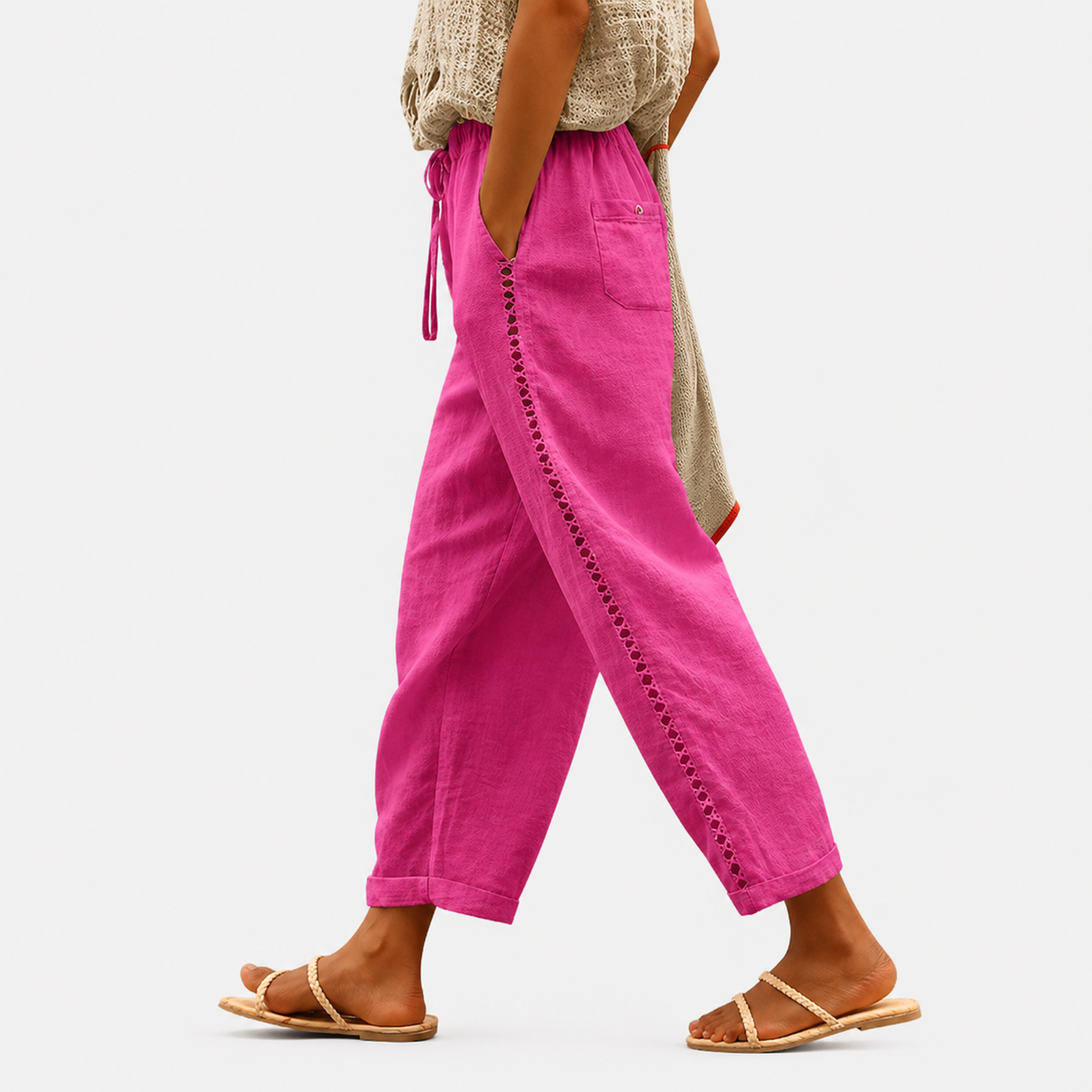 Pantaloni Relaxati Sunset Bloom