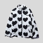 Caterina | Cappotto in Pelliccia con Cuori Multicolore