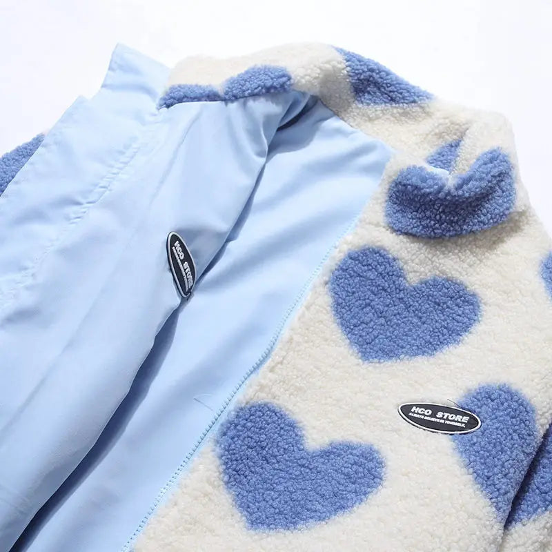 Caterina | Cappotto in Pelliccia con Cuori Multicolore