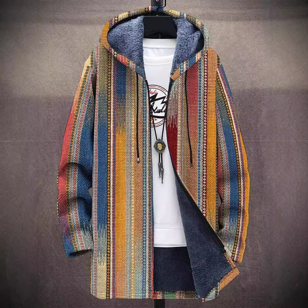 Margherita | Cardigan con Cappuccio a Motivo Artigianale