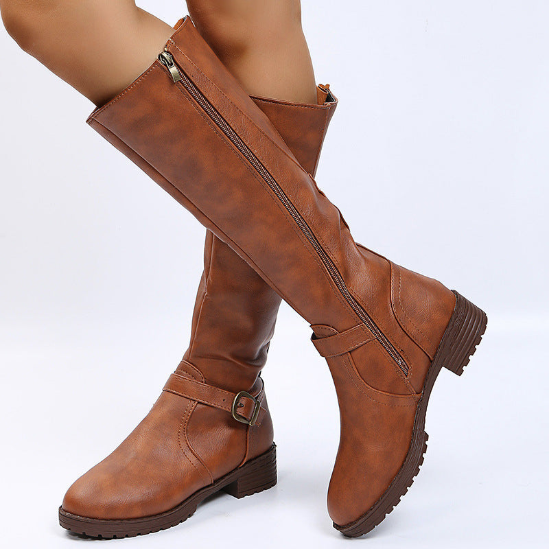 Éliane | Bottes hautes élégantes à boucle