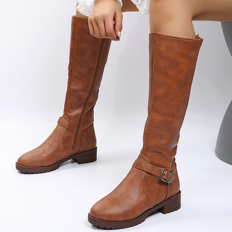 Éliane | Bottes hautes élégantes à boucle