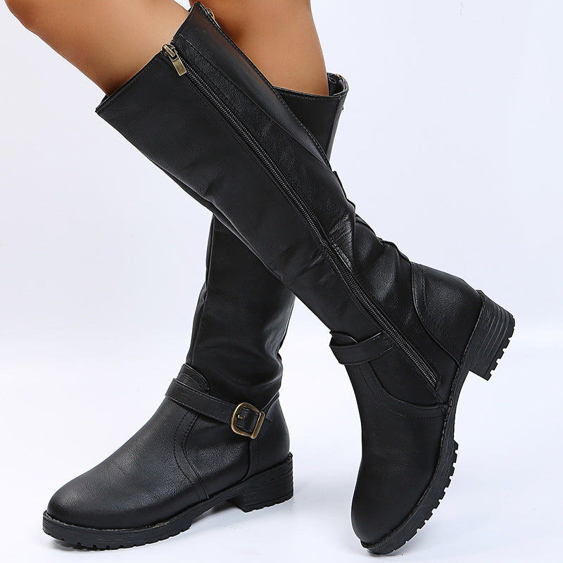 Éliane | Bottes hautes élégantes à boucle