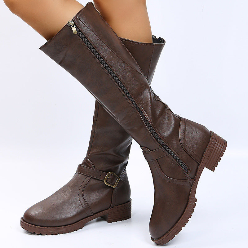 Éliane | Bottes hautes élégantes à boucle