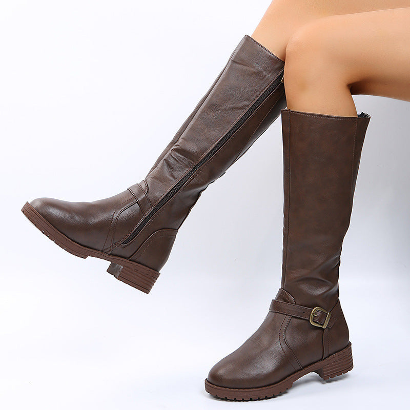 Éliane | Bottes hautes élégantes à boucle