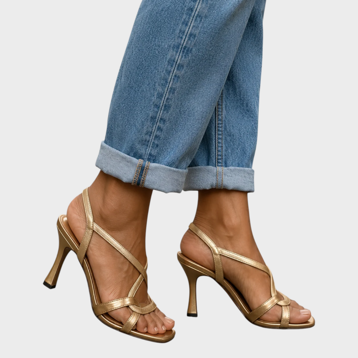 Magdalena | Eleganti Sandali Dorati con Tacco