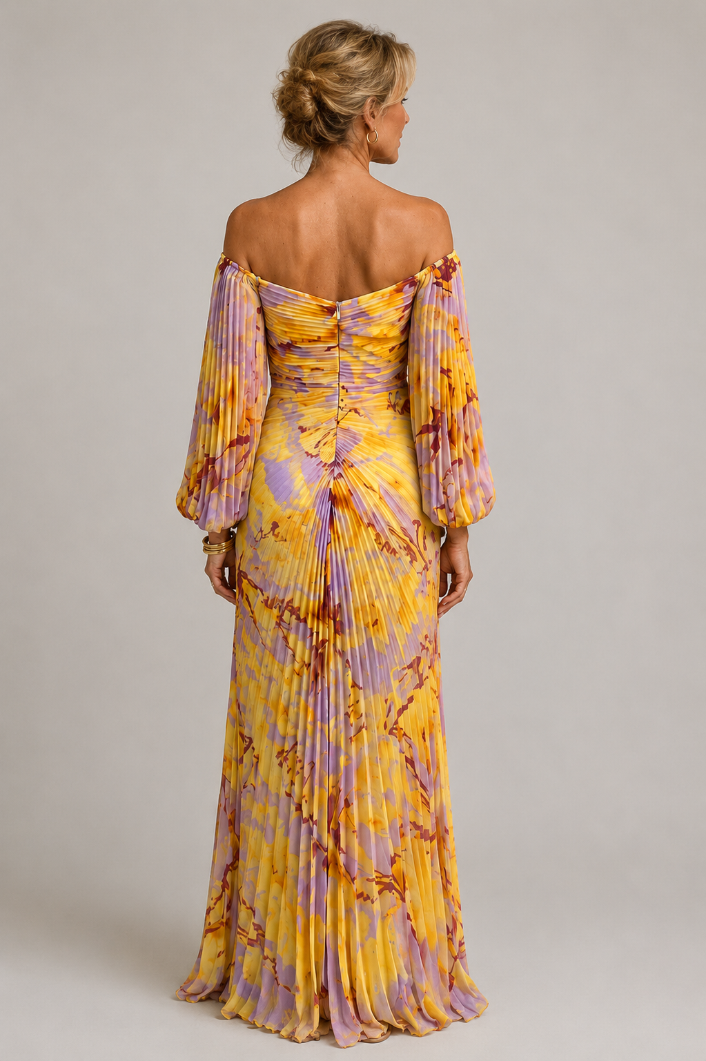 Claudia | Abito Maxi Floreale con Scollatura Profonda