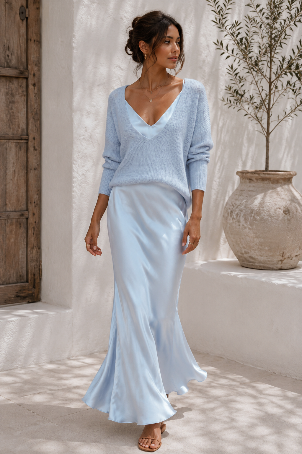 Alma | Vestito Elegante in Seta con Jersey