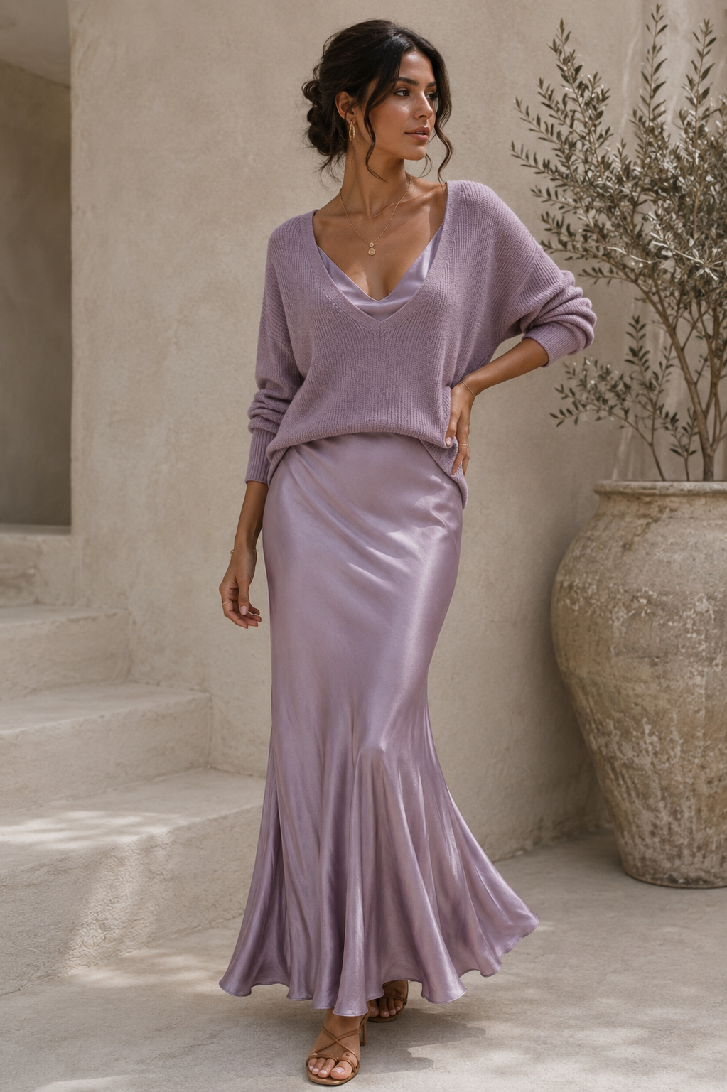 Alma | Vestito Elegante in Seta con Jersey