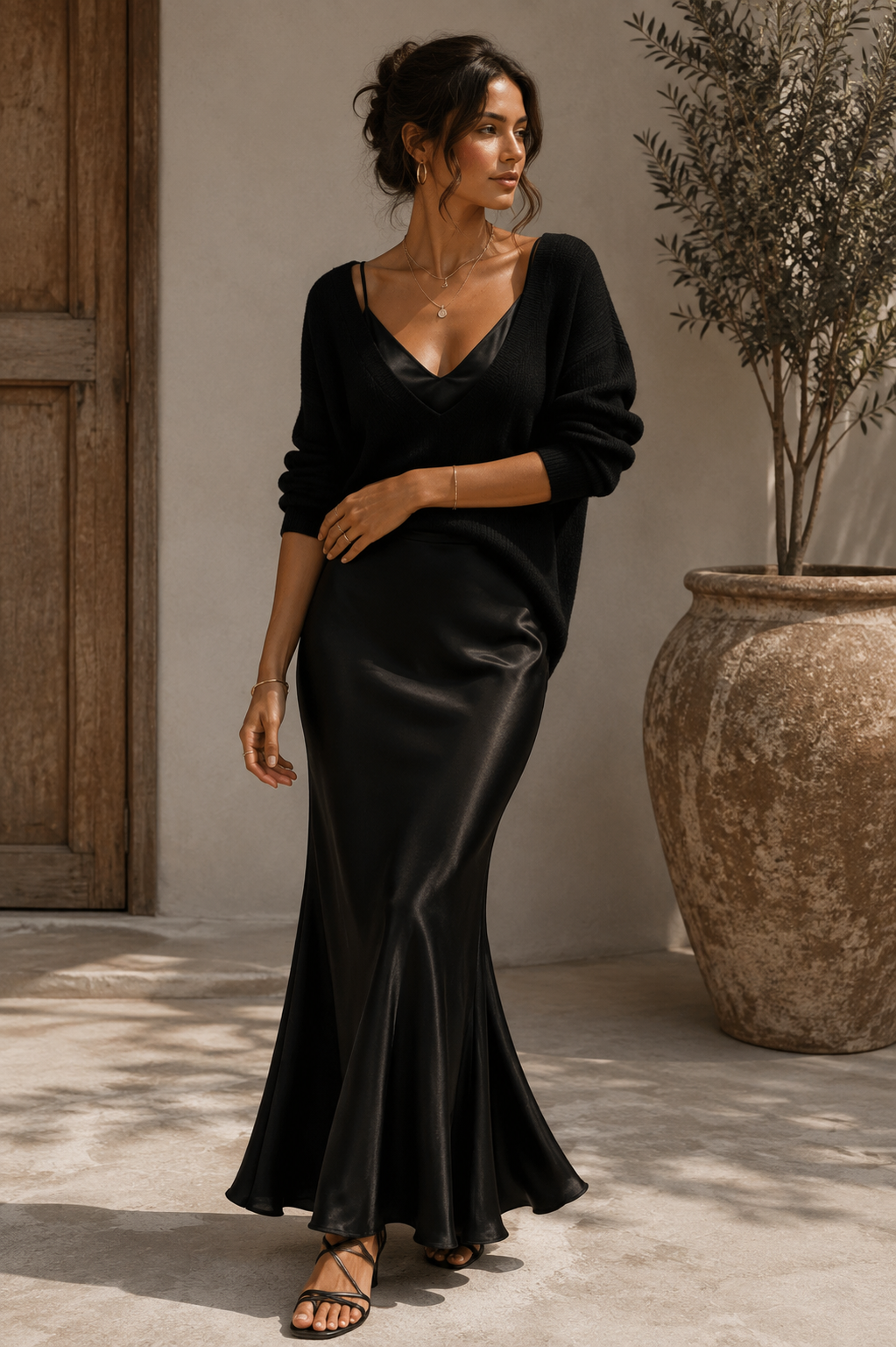Alma | Vestito Elegante in Seta con Jersey