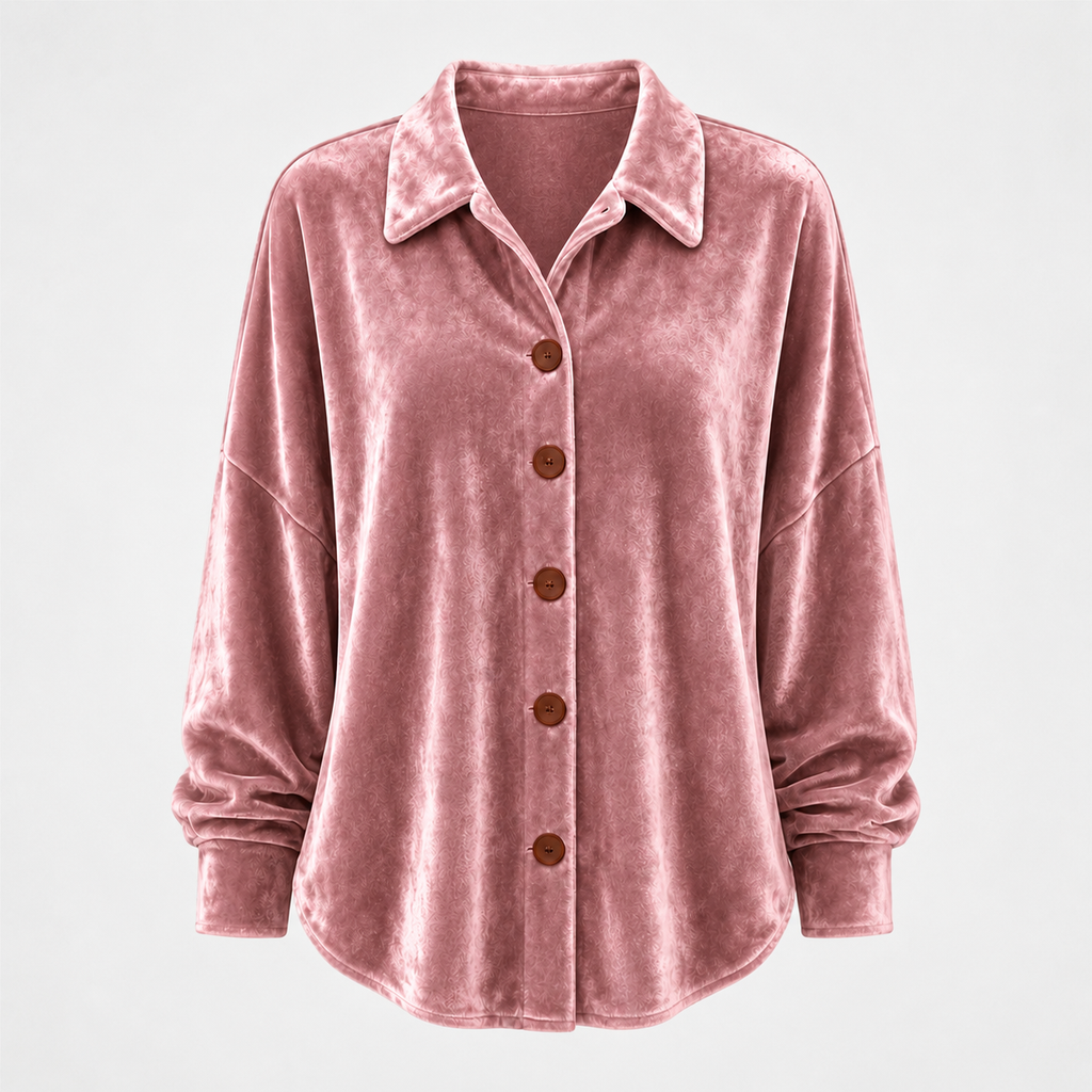 Loretta | Camicia in Velluto con Bottoni