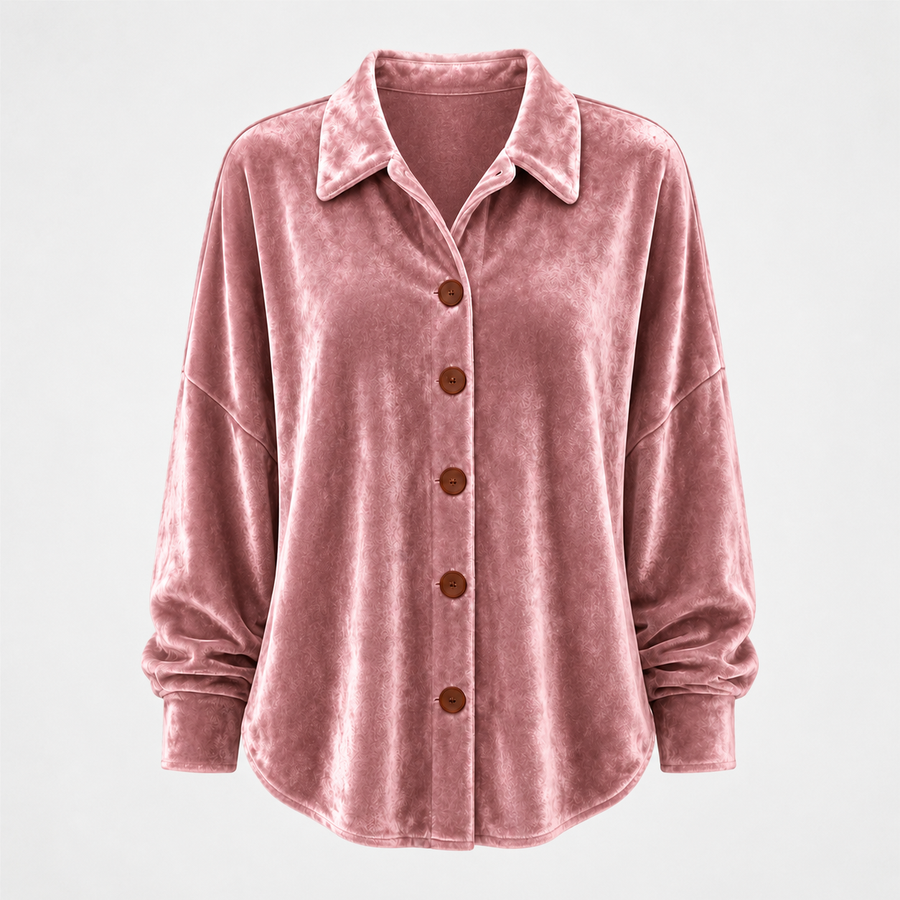 Loretta | Camicia in Velluto con Bottoni