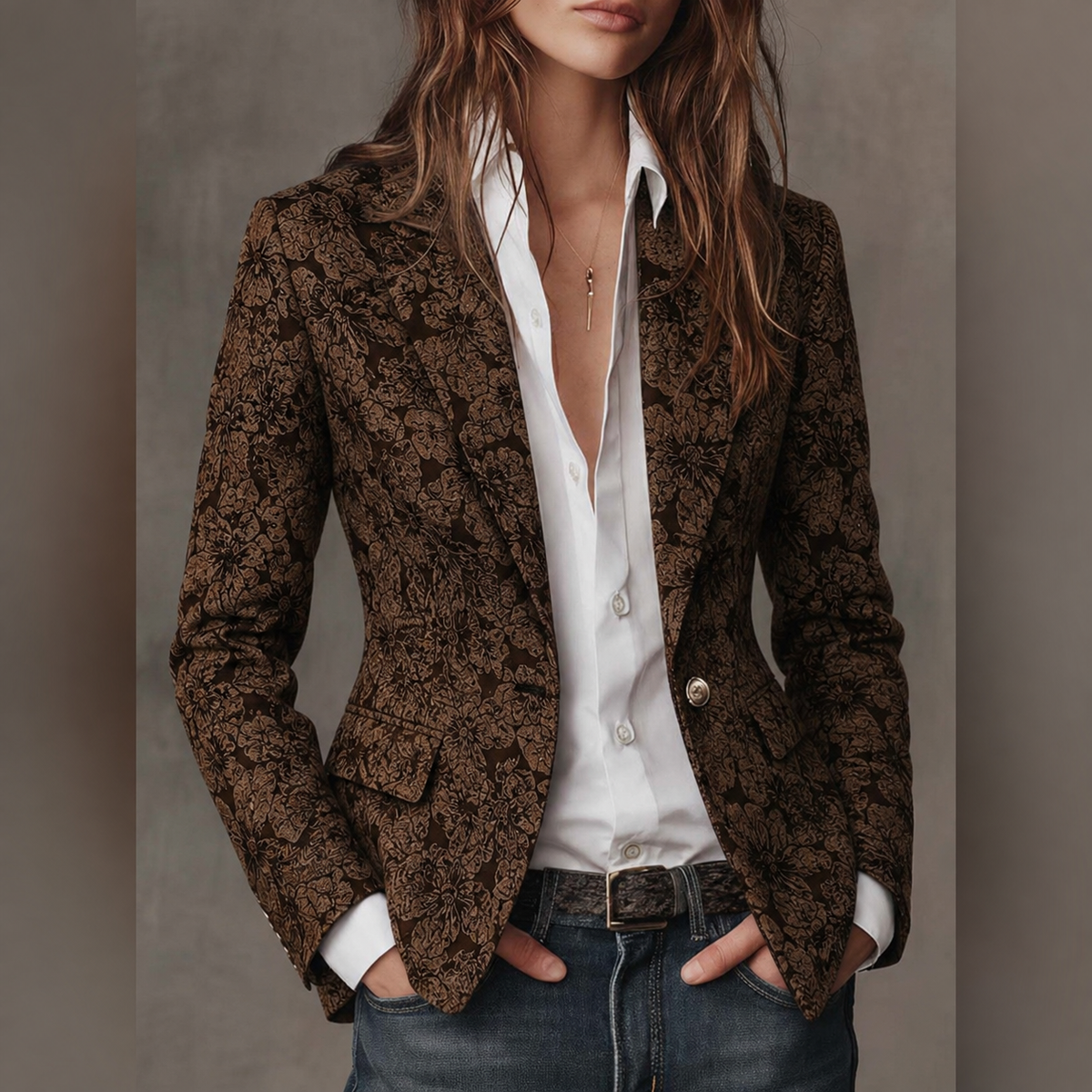 Alicja | giacca sagomata in jacquard paisley