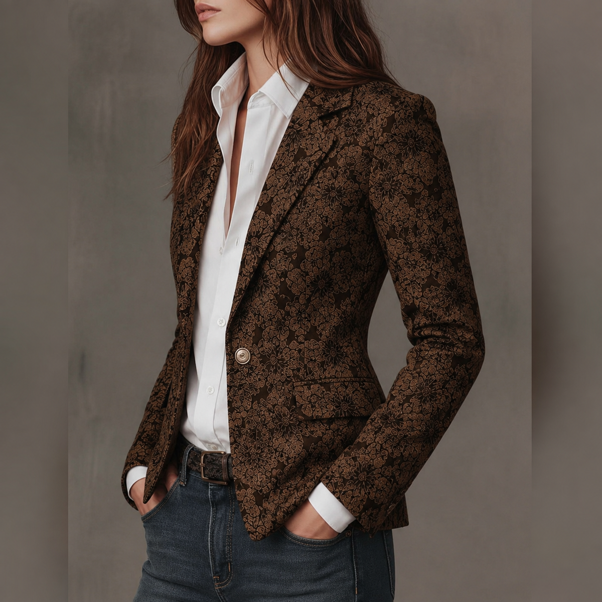 Alicja | giacca sagomata in jacquard paisley