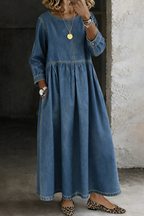 Zephyrelle | Vestito Maxi in Jeans Stile Vintage