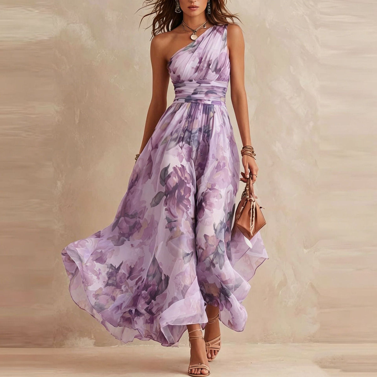 Aurora | Vestito Floreale Asimmetrico
