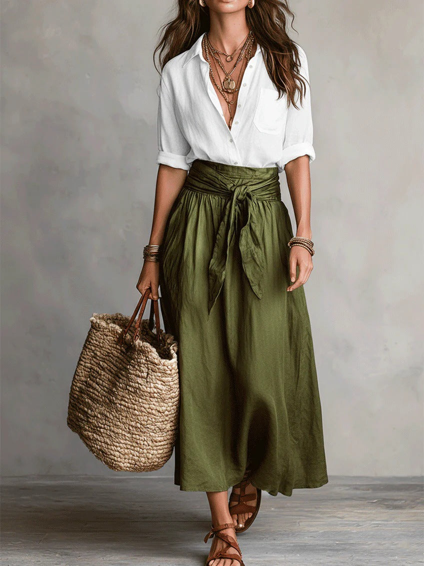 Marisa | Completo Midi con Fascia in Vita