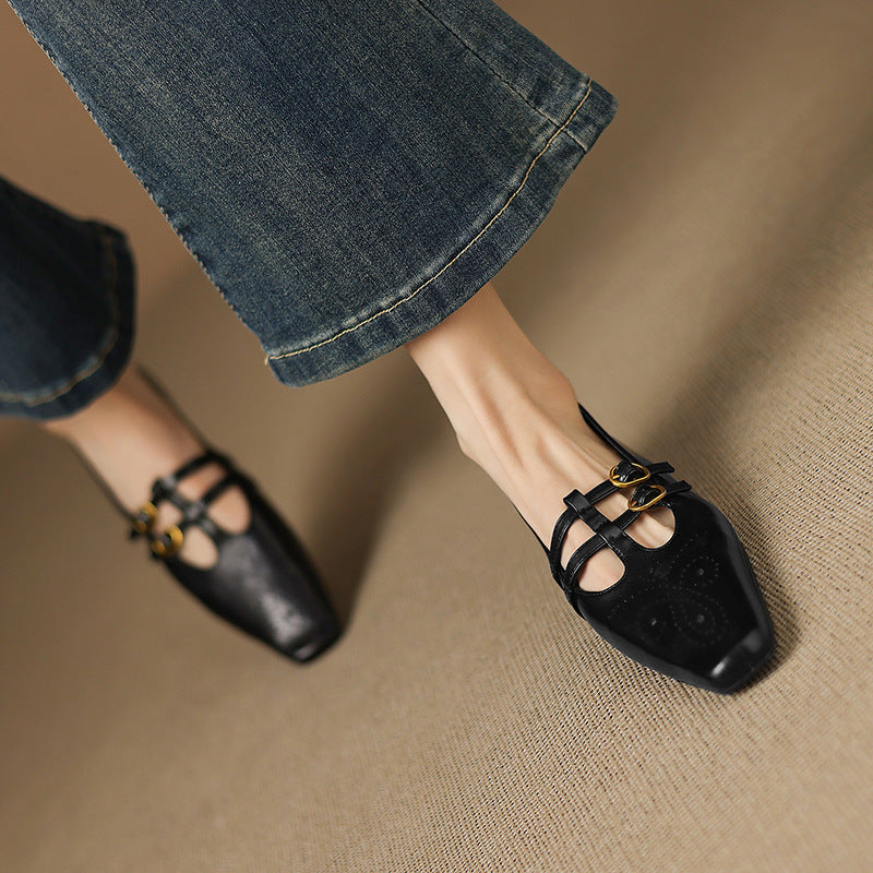 Etta | Mules a doppia fascia con brogue