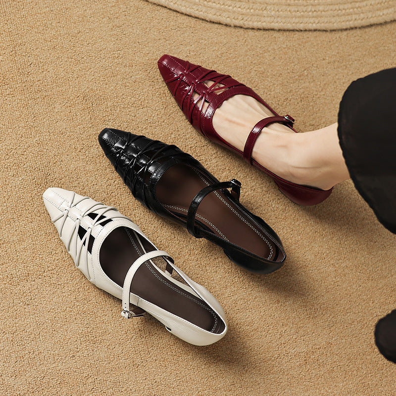 Margery | Ballerine Mary Jane con Cinturino Punta