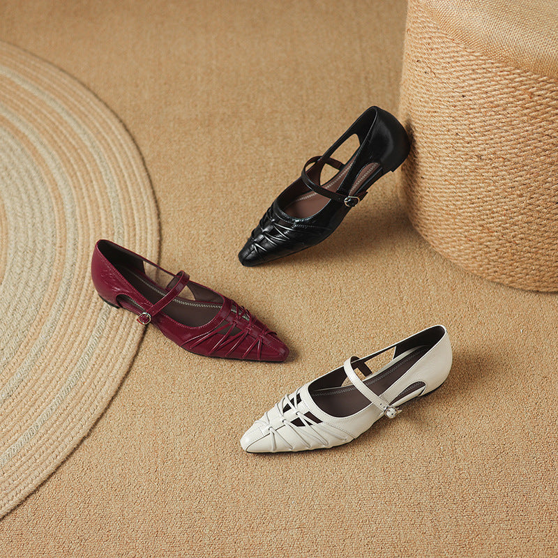 Margery | Ballerine Mary Jane con Cinturino Punta
