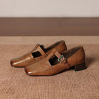 Farrah | Mules con Punta Quadrata e Fibbia