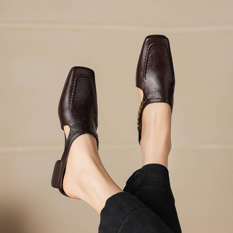 Vivienne | Mules Slingback a Punta Quadrata