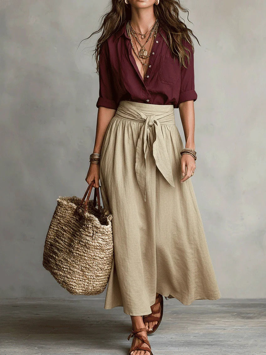 Marisa | Completo Midi con Fascia in Vita