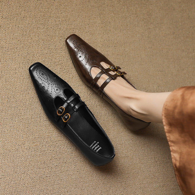 Etta | Mules a doppia fascia con brogue