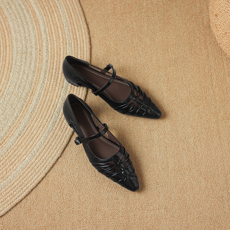 Margery | Ballerine Mary Jane con Cinturino Punta