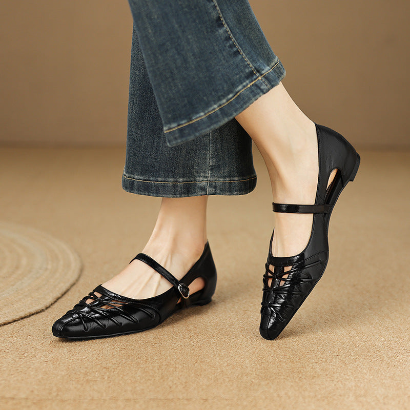 Margery | Ballerine Mary Jane con Cinturino Punta
