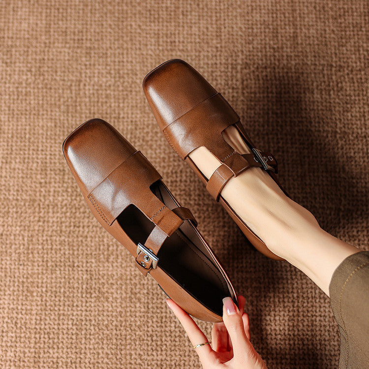 Farrah | Mules con Punta Quadrata e Fibbia