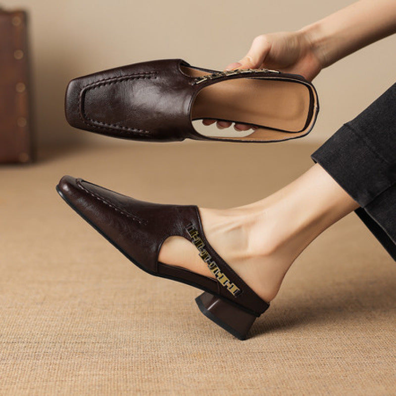Vivienne | Mules Slingback a Punta Quadrata