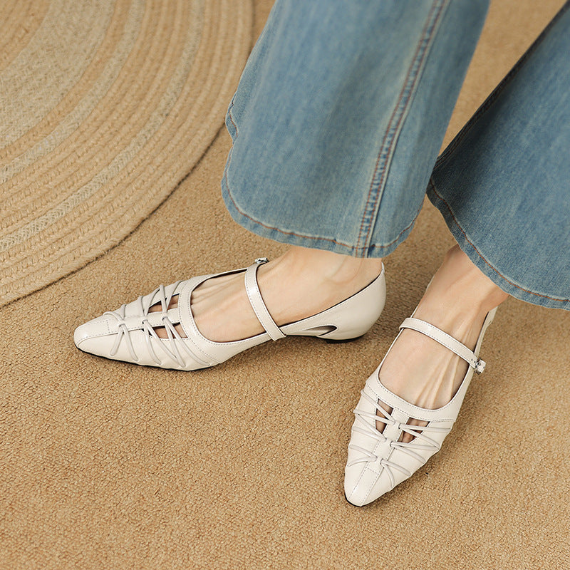 Margery | Ballerine Mary Jane con Cinturino Punta