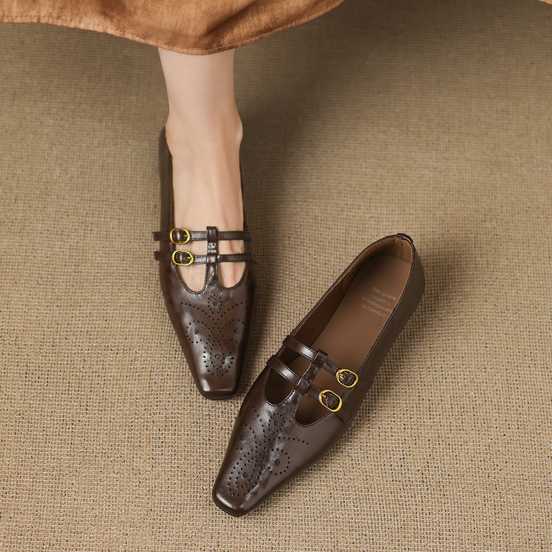 Etta | Mules a doppia fascia con brogue