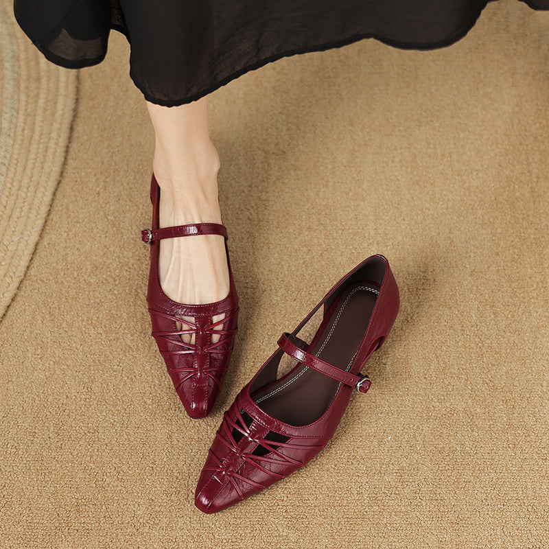 Margery | Ballerine Mary Jane con Cinturino Punta